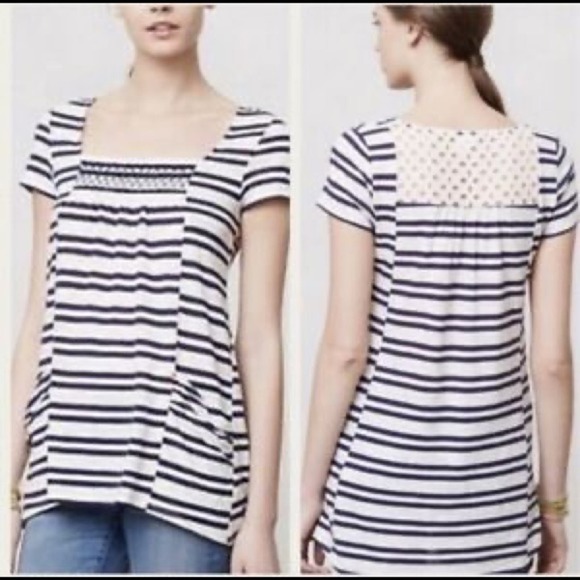 Meadow Rue Marin Striped Top Red & White Size Large - Picture 3 of 13